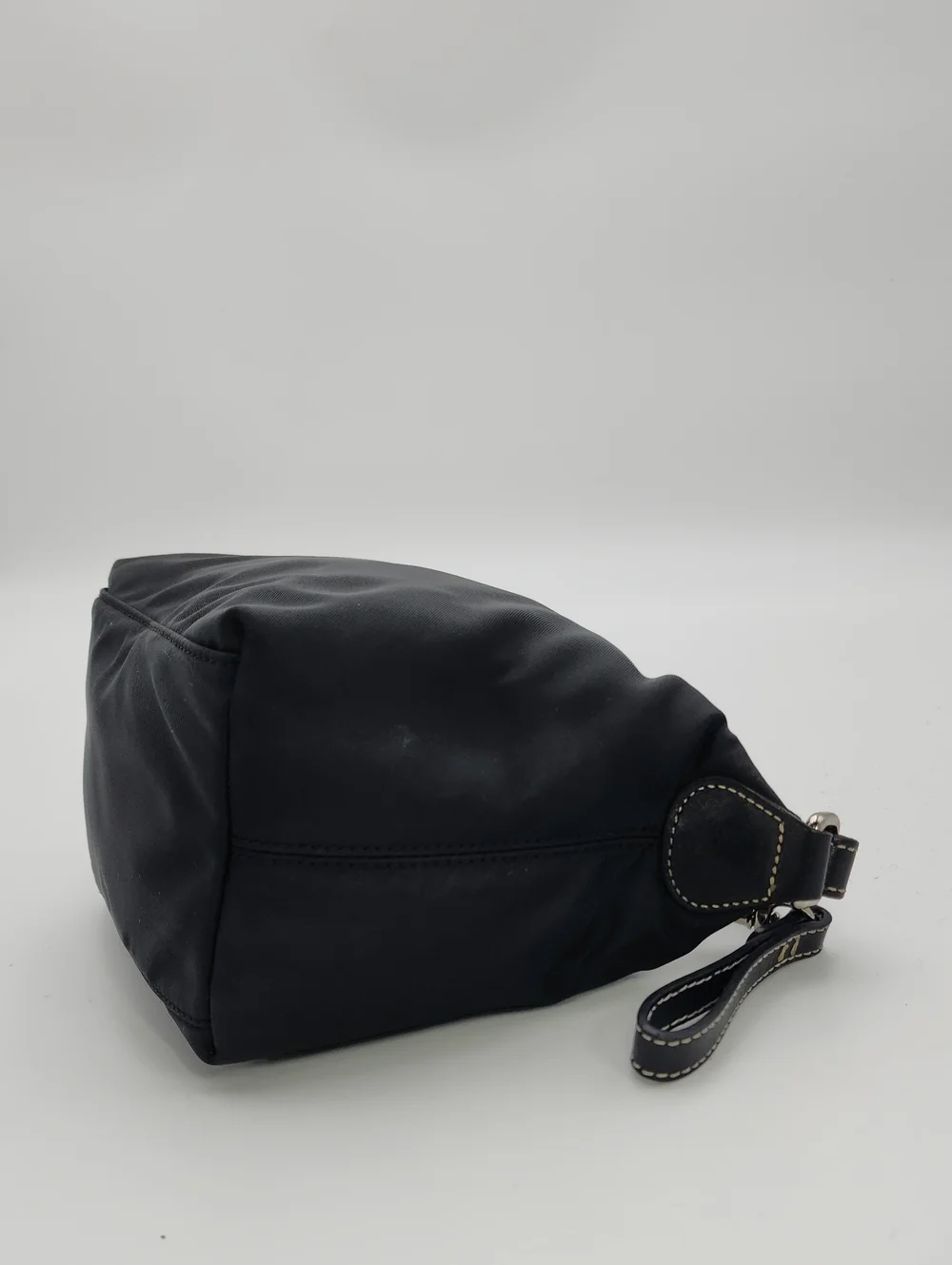 Vintage COACH Black Nylon Demi Mini Hobo Bag with Leather Trim